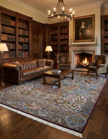 9' 11 x 13' Hand Knotted Kashmar Persian Wool Rug