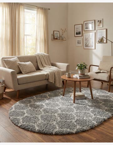 4' x 6' Trellis Shag Oval Rug