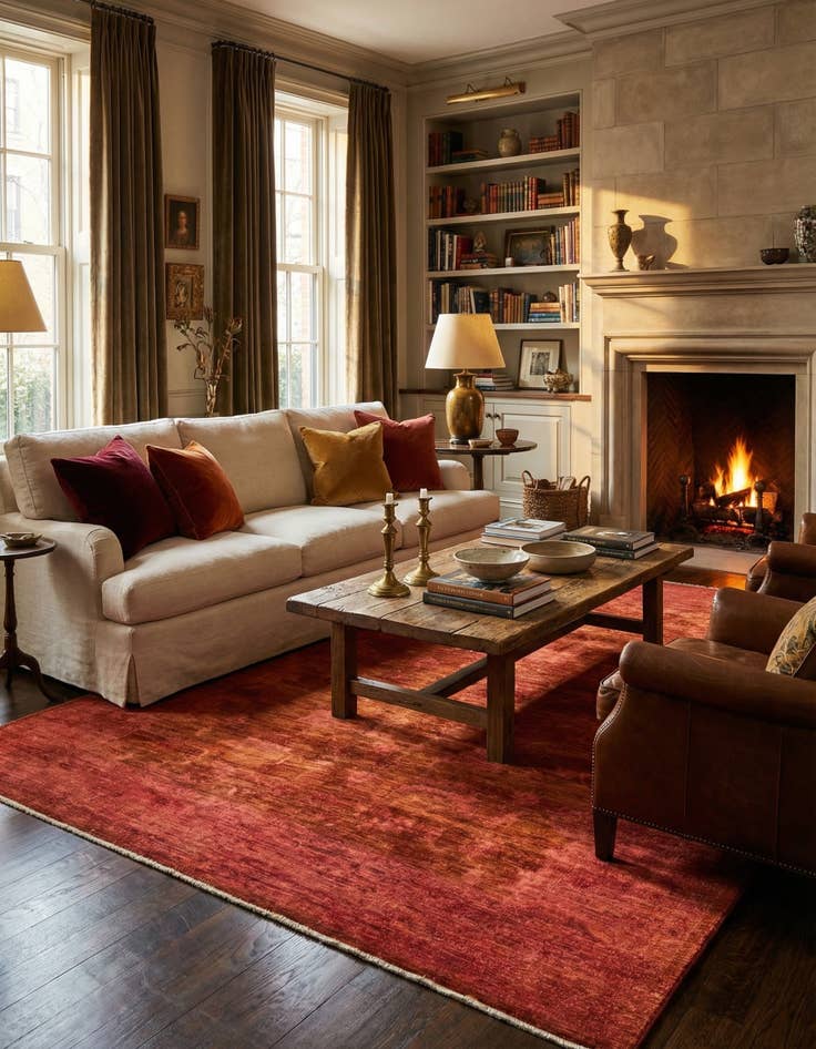 Detail image of 6' 5 x 9' 8  Hand Knotted Over-Dyed Ziegler Rug