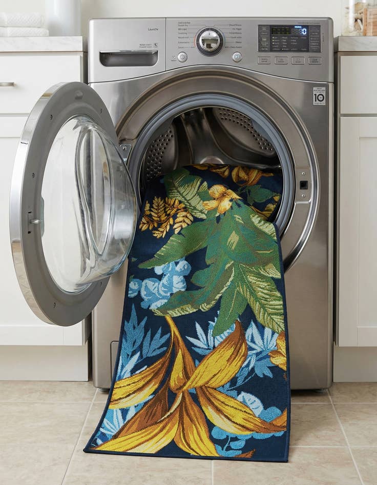 Detail image of  2' x 8'  Washable Botanical Indoor / Outdoor Runner Rug