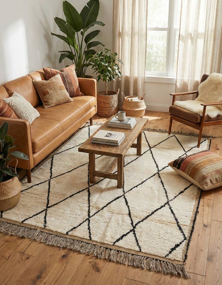 Detail image of 5' 5 x 6' 10  Hand Knotted Moroccan Wool Rug