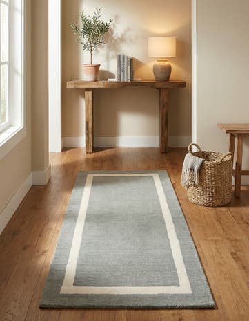 Earl Gray Jill Zarin Border Wool Runner Rug
