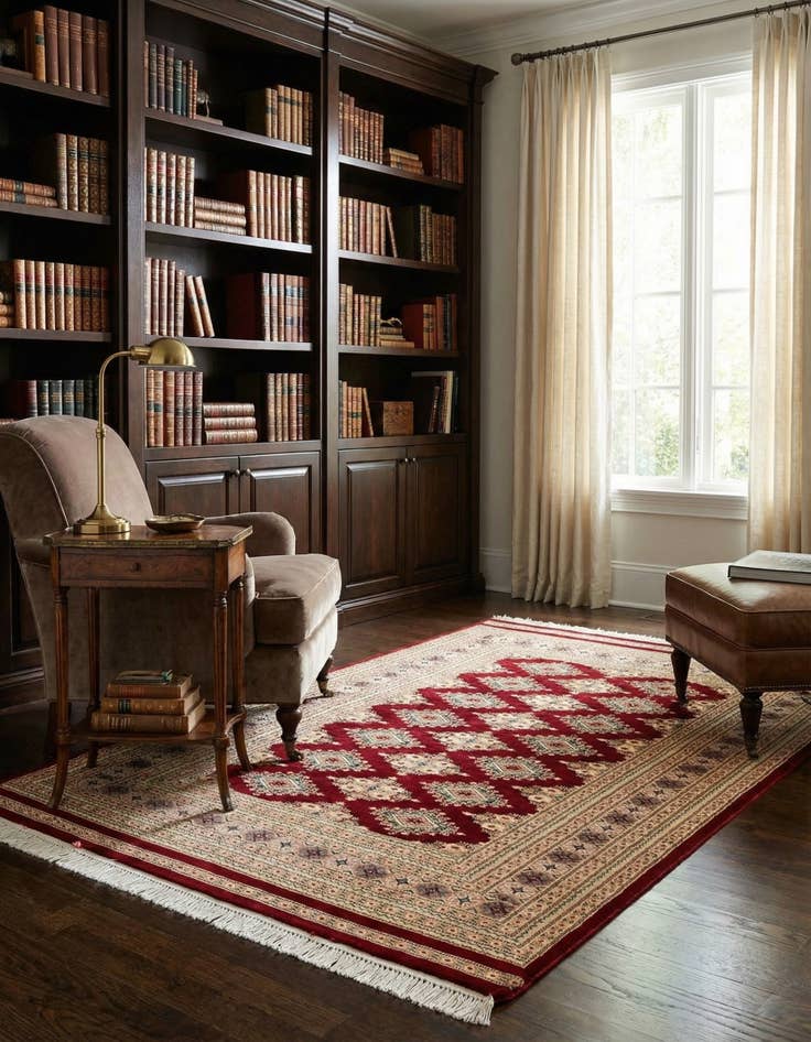 Detail image of  4' 3 x 6'  Hand Knotted Bokhara Rug