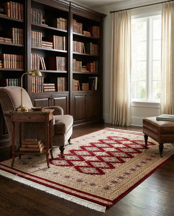 Detail image of 4' 3 x 6' Hand Knotted Bokhara Rug