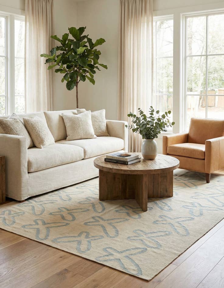 Detail image of 5' 8 x 8'  Hand Woven Kilim Modern Wool Rug