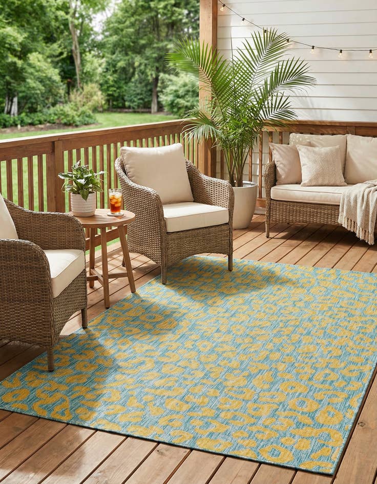Detail image of 5' 3 x 8'  Washable Safari Indoor / Outdoor Rug