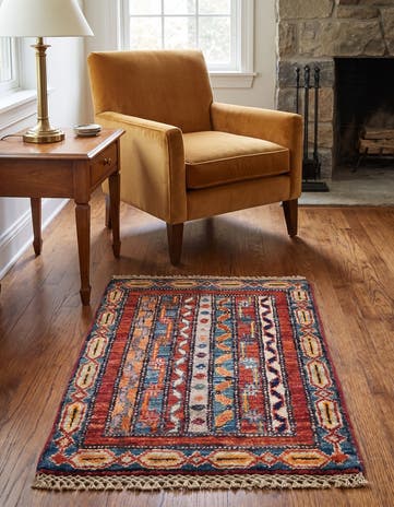 1' 4 x 2' Hand Knotted Ziegler Rug