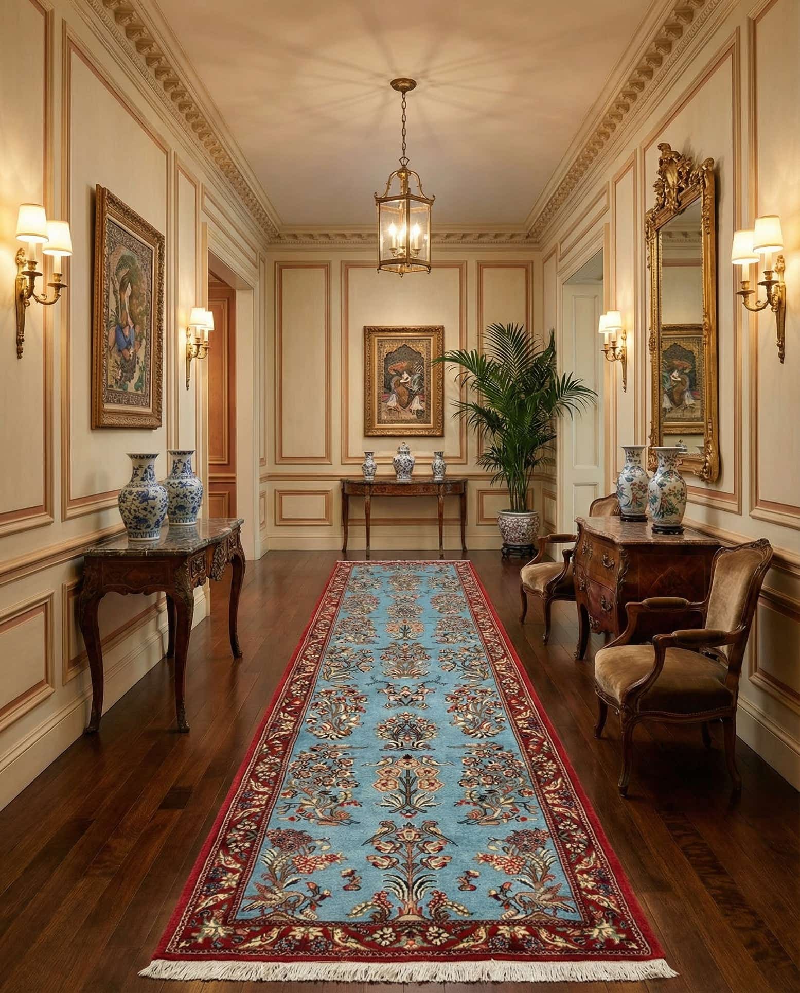 2' 7 x 13' 1 Hand Knotted Qom Persian Runner Rug