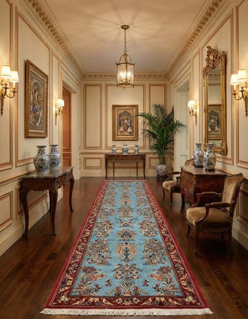 2' 7 x 13' 1 Hand Knotted Qom Persian Runner Rug