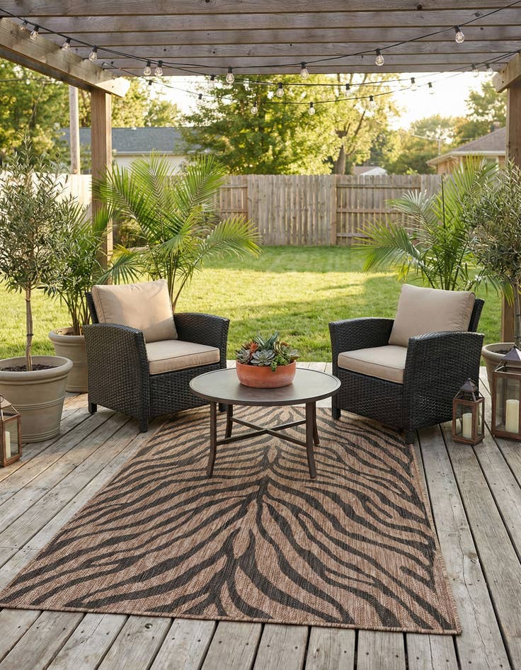 Detail image of  4' x 6'  Washable Safari Indoor / Outdoor Rug