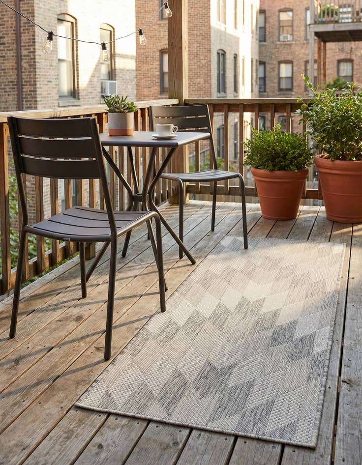 Detail image of 2' x 5' 3  Washable Modern Indoor / Outdoor Runner Rug