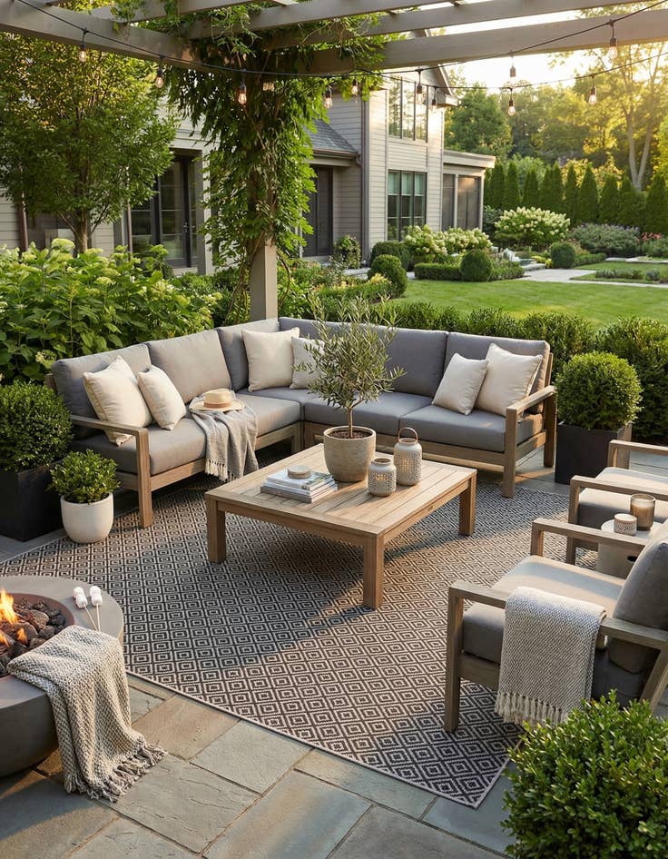 Detail image of 13' x 13'  Washable Jill Zarin Indoor / Outdoor Square Rug