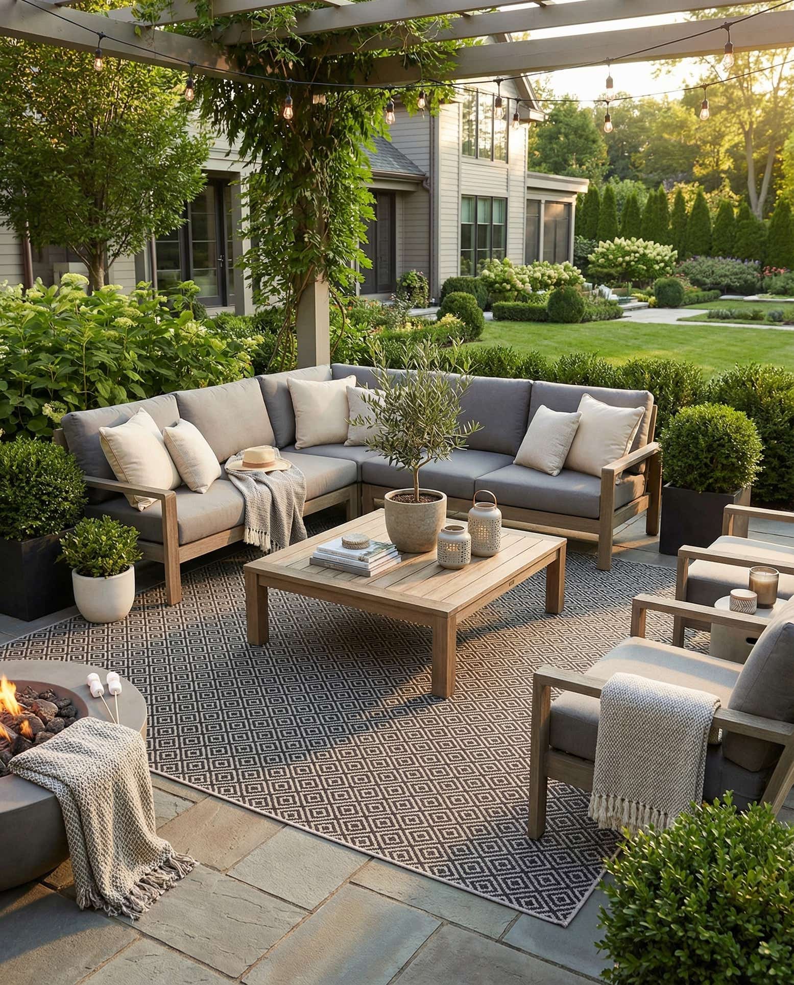 13' x 13' Easy-Clean Jill Zarin Indoor / Outdoor Square Rug