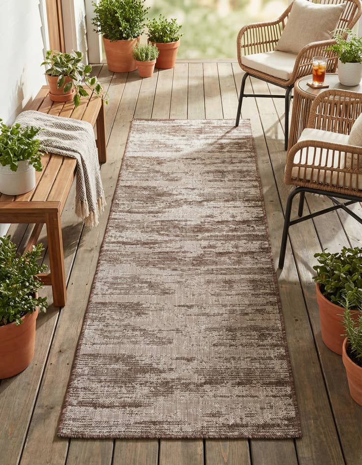 Detail image of 2' 7 x 10'  Washable Modern Indoor / Outdoor Runner Rug