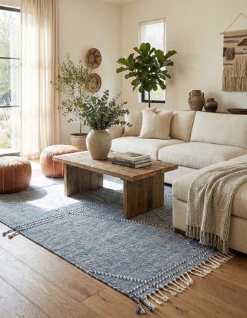6' 4 x 10' Hand Knotted Moroccan Wool Rug