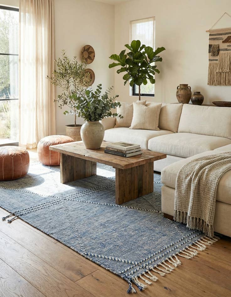 Detail image of 6' 4 x 10'  Hand Knotted Moroccan Wool Rug