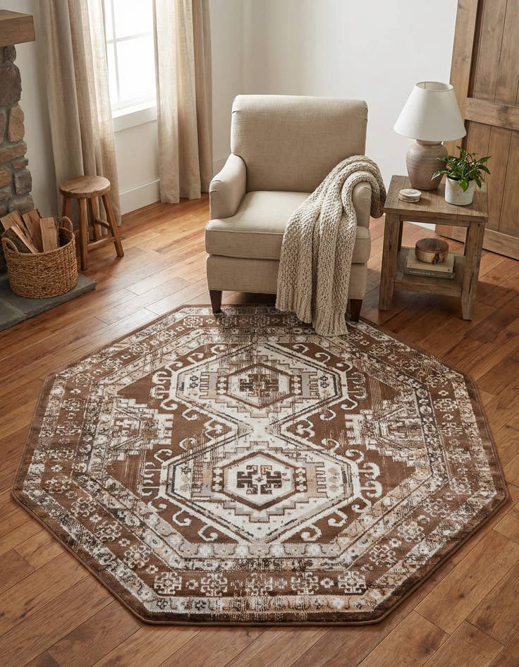 Detail image of  5' 3 x 5' 3 Charlotte Octagon Rug