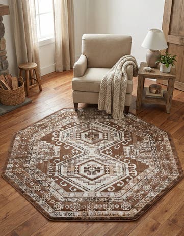 Brown Charlotte Octagon Rug