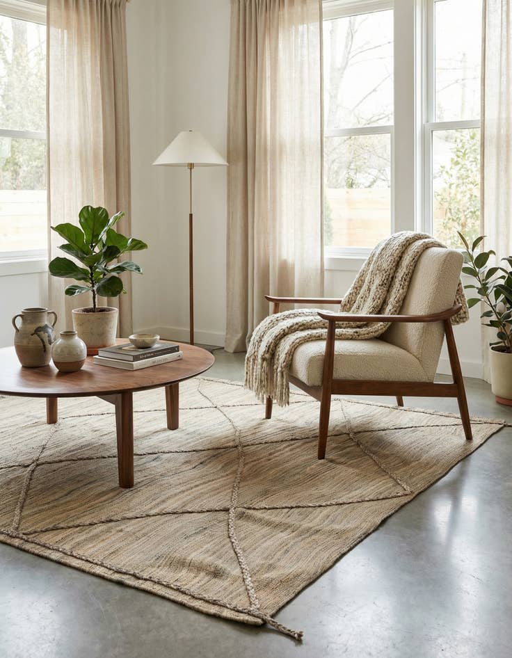 Detail image of 4' 9 x 6' 7  Hand Woven Kilim Modern Wool Rug