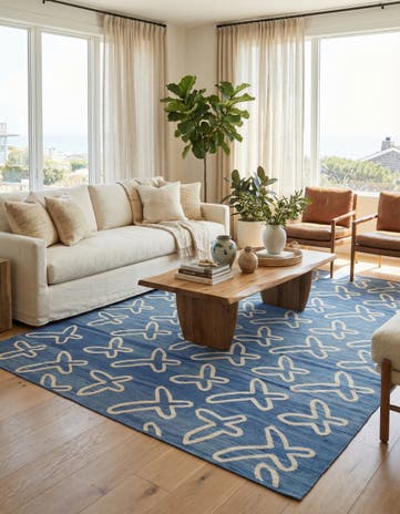 8' 2 x 9' 6 Hand Woven Kilim Modern Wool Rug