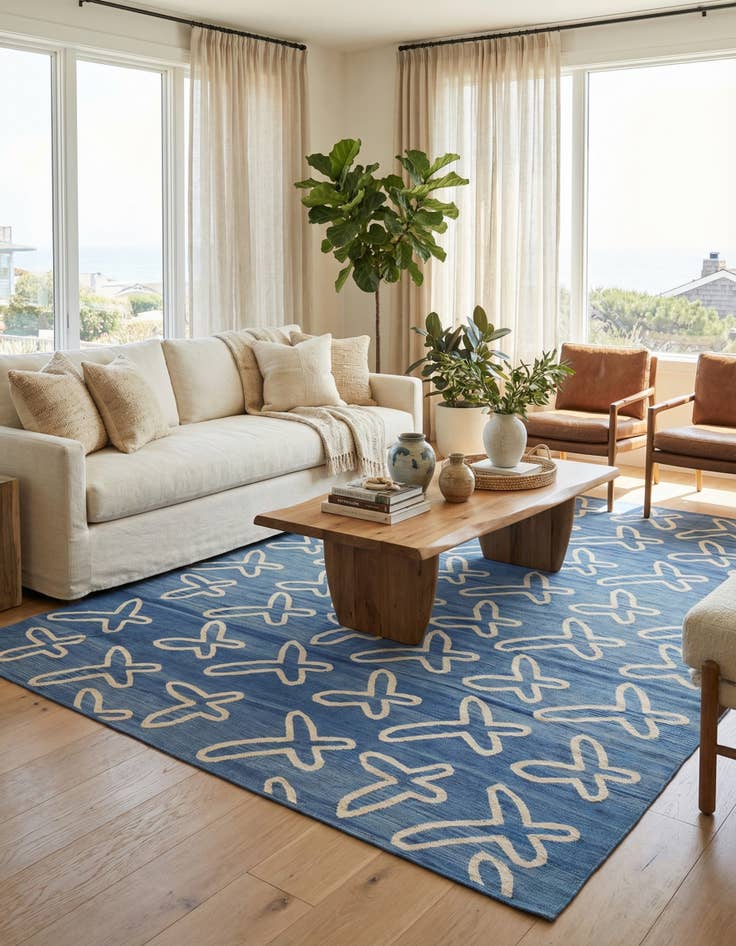 Detail image of 8' 2 x 9' 6  Hand Woven Kilim Modern Wool Rug