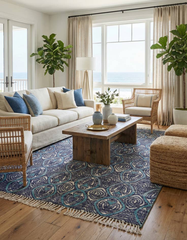 Detail image of 5' 8 x 7' 7  Hand Knotted Darya Wool Rug