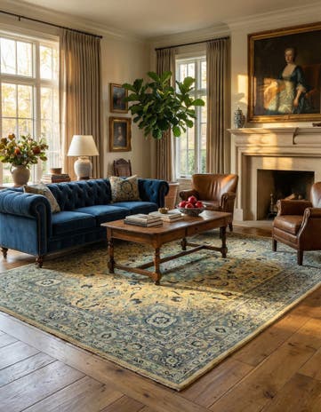 9' 8 x 13' Hand Knotted Mashad Persian Wool Rug