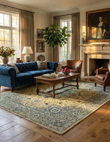 9' 8 x 13' Hand Knotted Mashad Persian Wool Rug