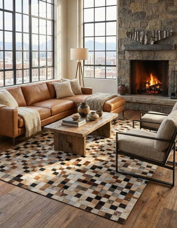 5' 1 x 7' 11 Cowhide - Patchwork Rug