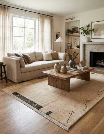 6' 7 x 9' 7 Hand Knotted Tibet Wool Rug