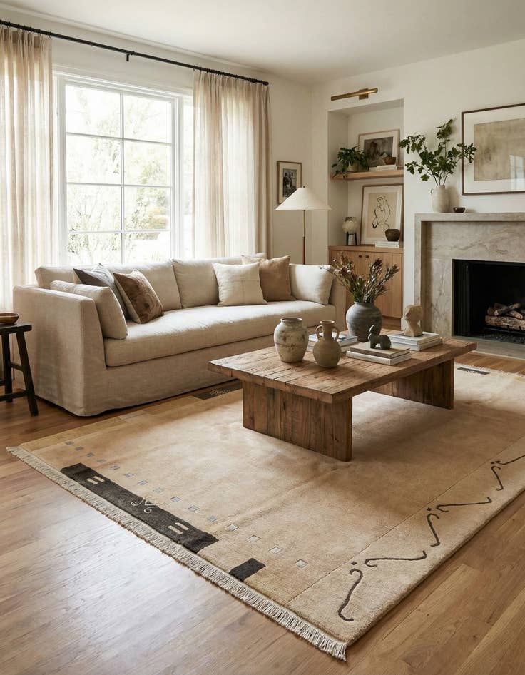 Detail image of 6' 7 x 9' 7  Hand Knotted Tibet Wool Rug