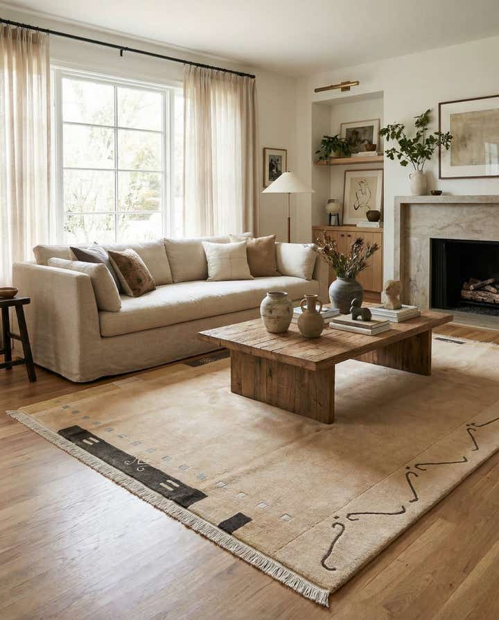 6' 7 x 9' 7 Hand Knotted Tibet Wool Rug