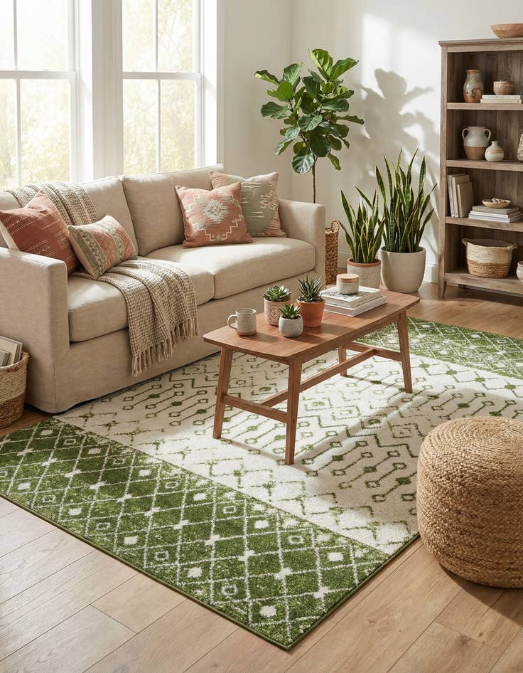 Detail image of 5' 3 x 8' Moroccan Trellis Rug