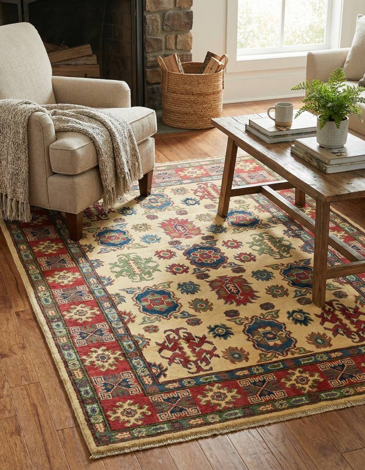 Detail image of 4' x 6'  Hand Knotted Kazak Rug