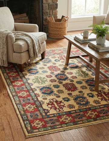 4' x 6' Hand Knotted Kazak Rug