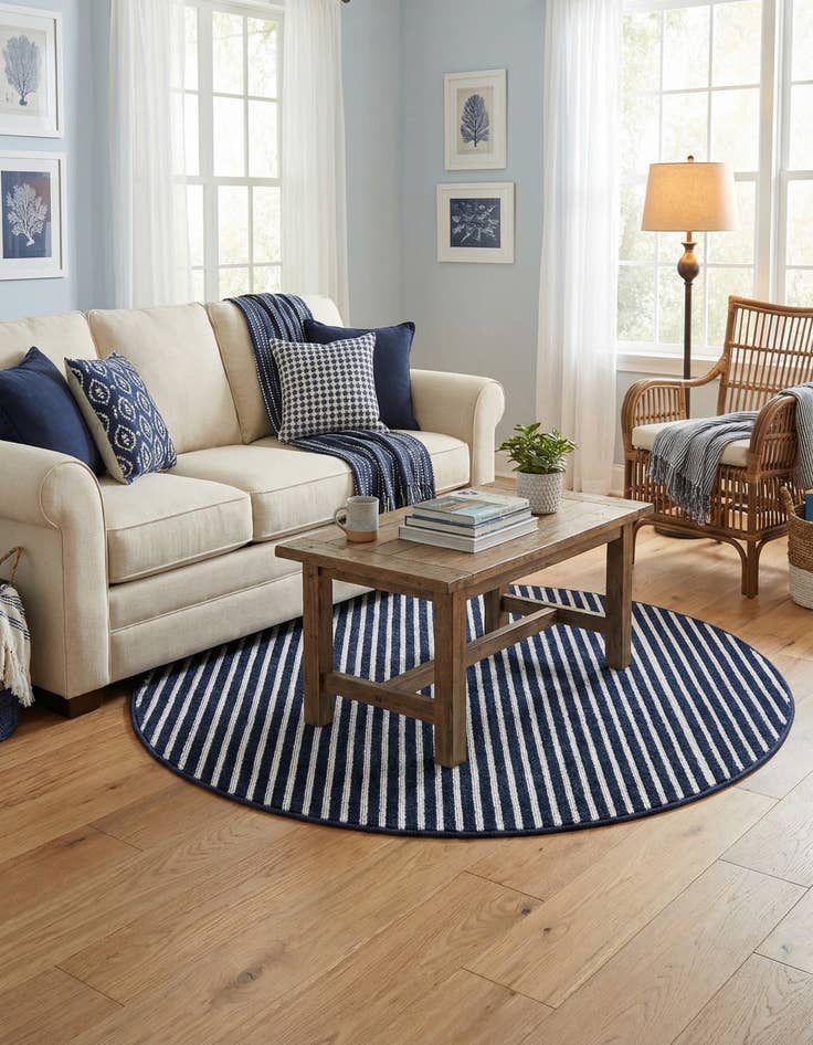 Detail image of 5' x 5' Easy-Clean Sabrina Soto Indoor / Outdoor Round Rug