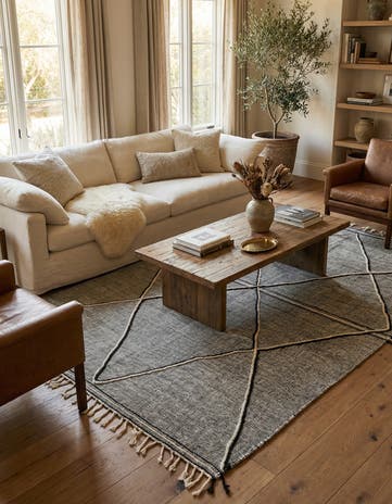6' 6 x 9' 9 Hand Knotted Moroccan Wool Rug