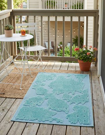 Navy Blue Easy-Clean Aruba Indoor / Outdoor Rug