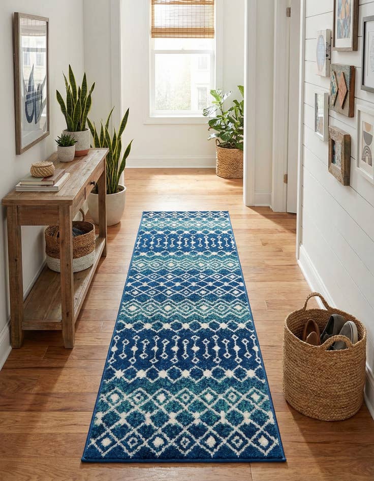 Detail image of  2' x 7' Moroccan Trellis Runner Rug