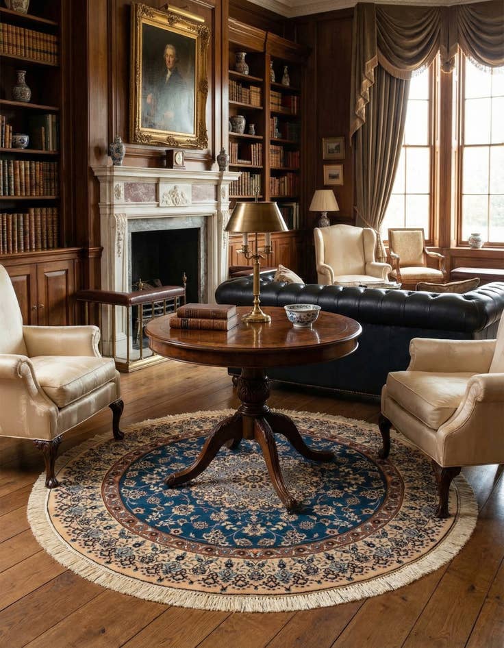 Detail image of  5' 1 x 5' 2 Nain Round Rug