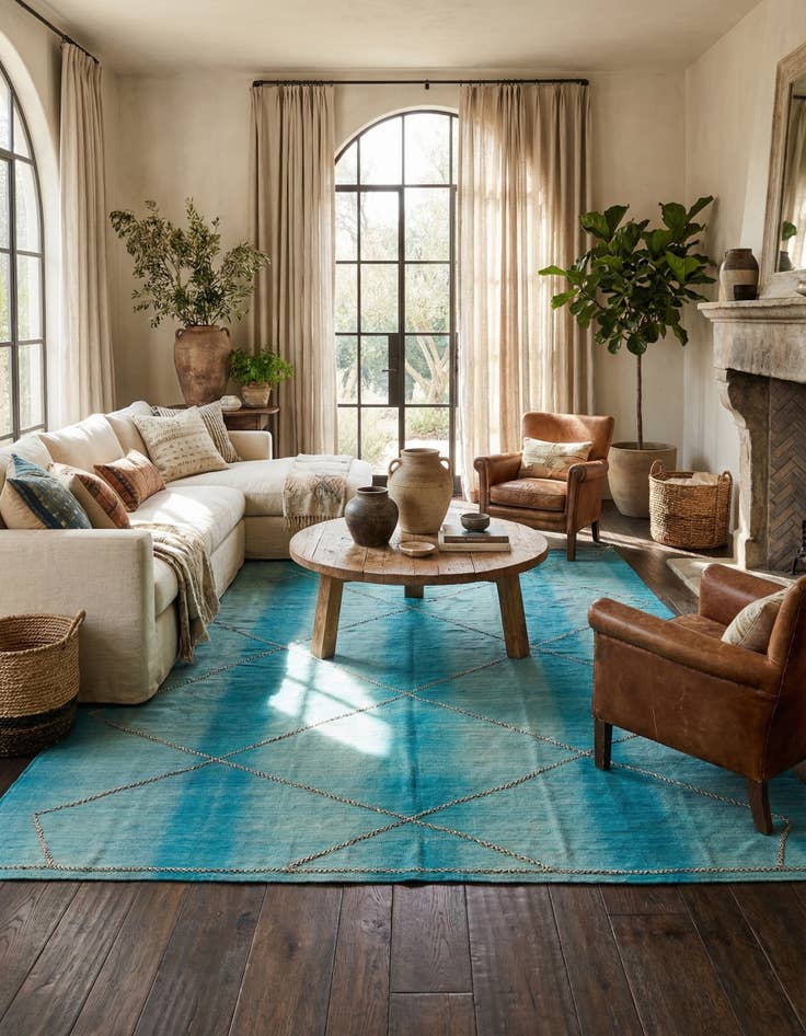 Detail image of 10' 7 x 12'  Hand Knotted Moroccan Wool Rug