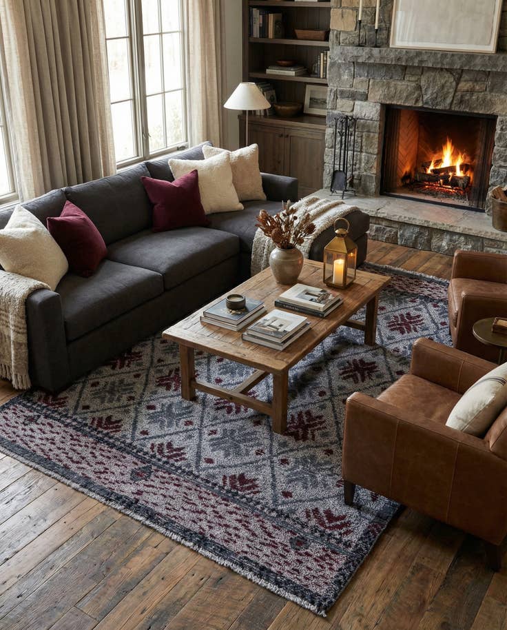 Detail image of 5' 6 x 8' Hand Knotted Darya Wool Rug