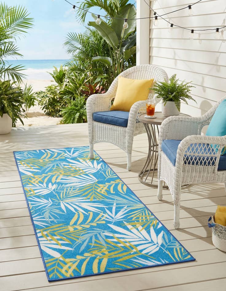 Detail image of 2' x 5' 1 Easy-Clean Jill Zarin Caribbean Indoor / Outdoor Runner Rug