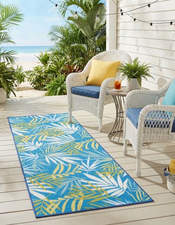 2' x 5' 1 Easy-Clean Jill Zarin Caribbean Indoor / Outdoor Runner Rug