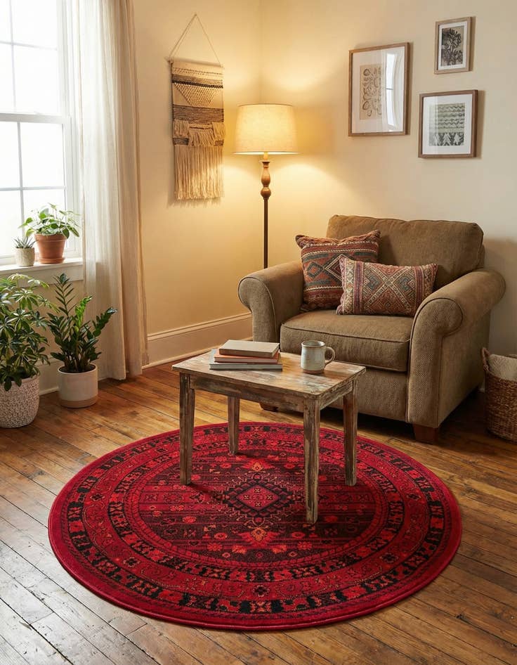 Detail image of 3' x 3' Bokhara Round Rug