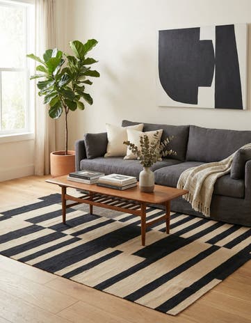 5' 10 x 7' 8 Hand Woven Kilim Modern Wool Rug
