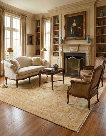 5' 7 x 7' 10 Hand Knotted Peshawar Ziegler Rug