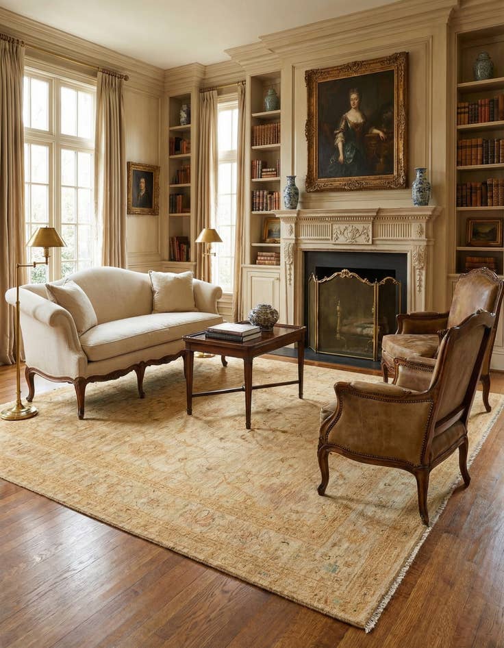 Detail image of 5' 7 x 7' 10  Hand Knotted Peshawar Ziegler Rug