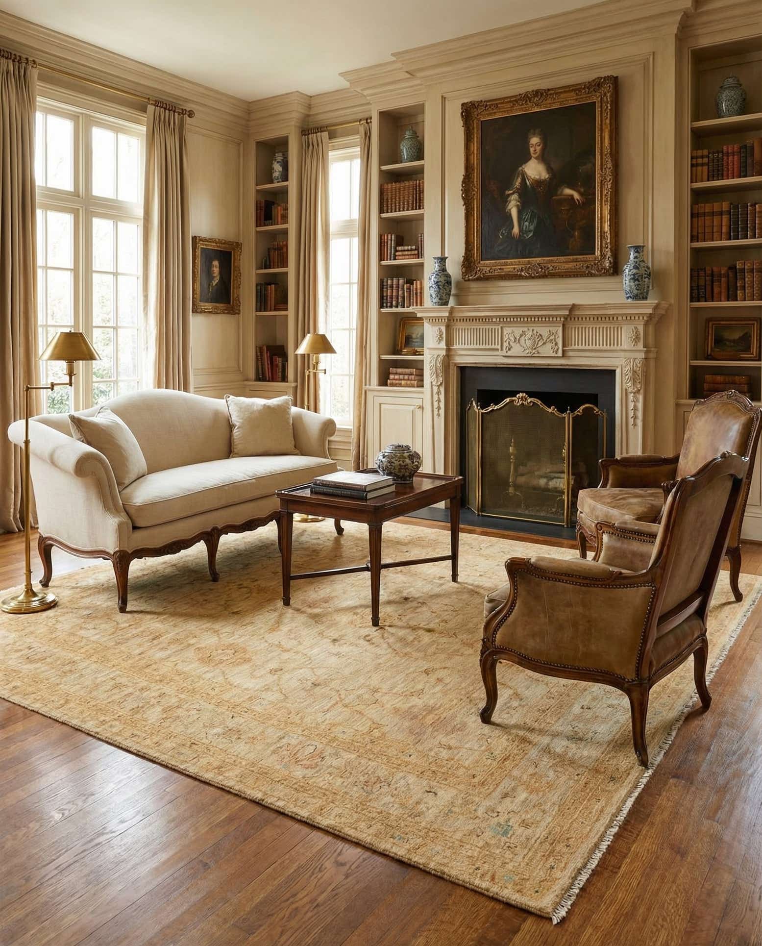 5' 7 x 7' 10 Hand Knotted Peshawar Ziegler Rug