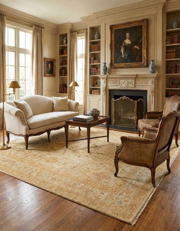 5' 7 x 7' 10 Hand Knotted Peshawar Ziegler Rug